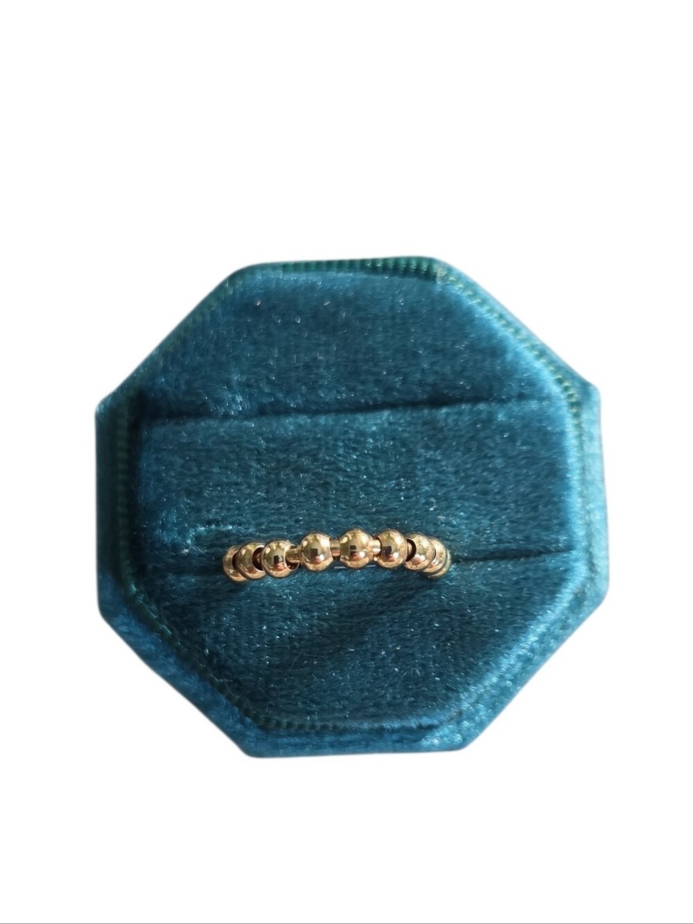 Size 4 Gold Toned Bead Stacking Ring